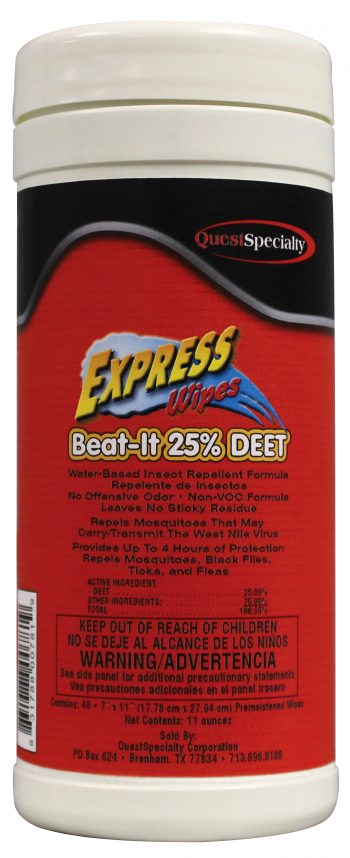 Express Wipes Beat-It 25% Deet Insect Repellent