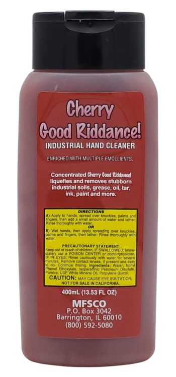 CHERRY GOOD RIDDANCE Simply the Best Hand Cleaner Ever Made